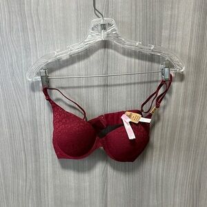 PINK Victoria's Secret Deep Red Lace Bra